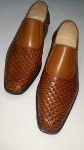 Leather Gents Shoe mustard pattern